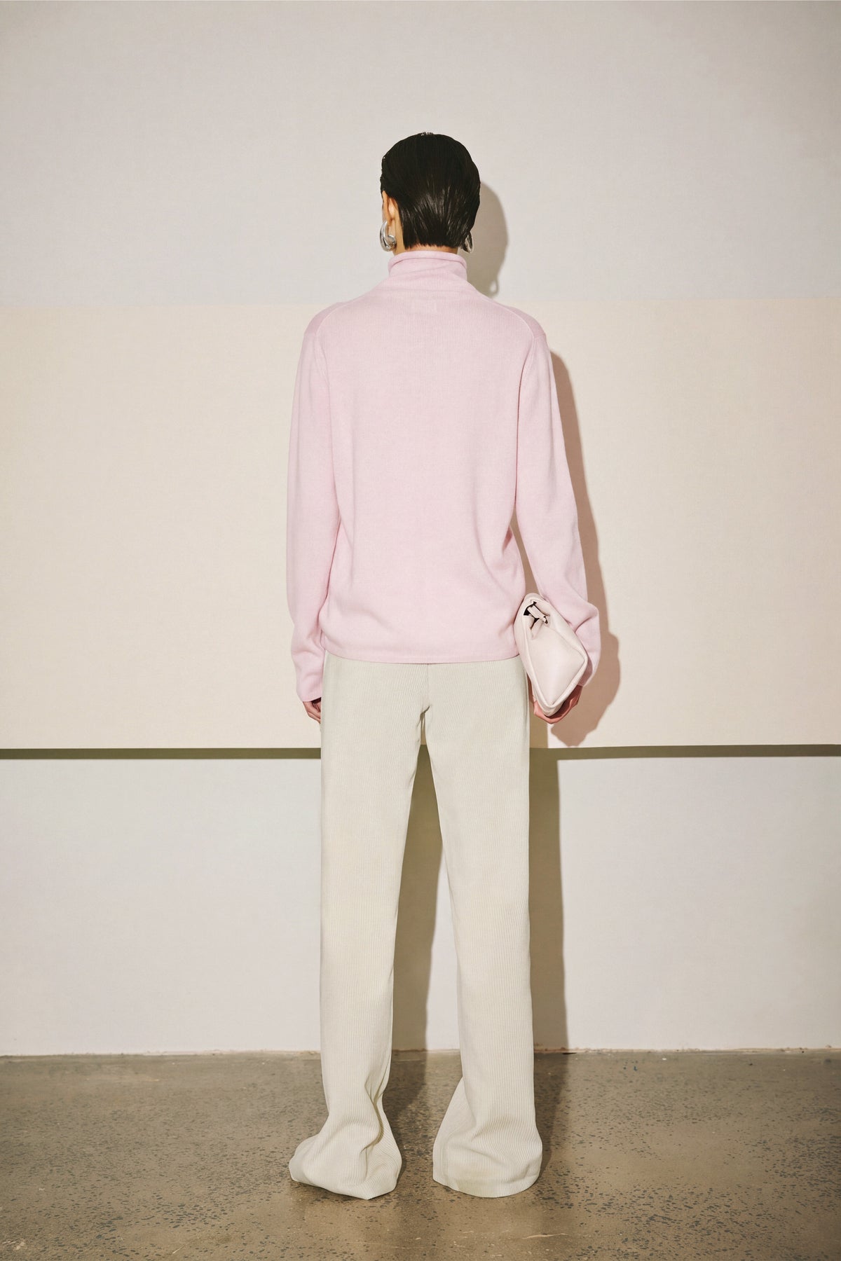 Soft Cashmere Wool Funnel-Neck Sweater