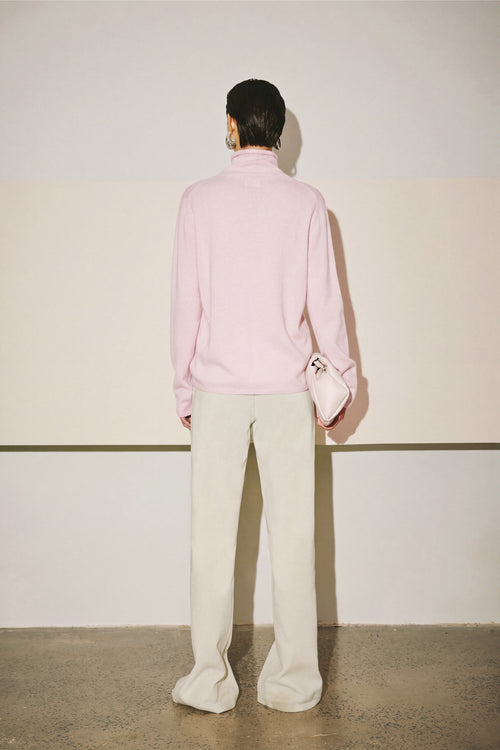Load image 1 in gallery view. Soft Cashmere Wool Funnel-Neck Sweater