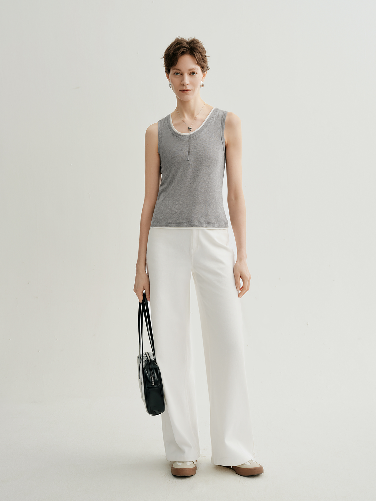 Lyocell U-Neck Sleeveless Fitted Tank Top