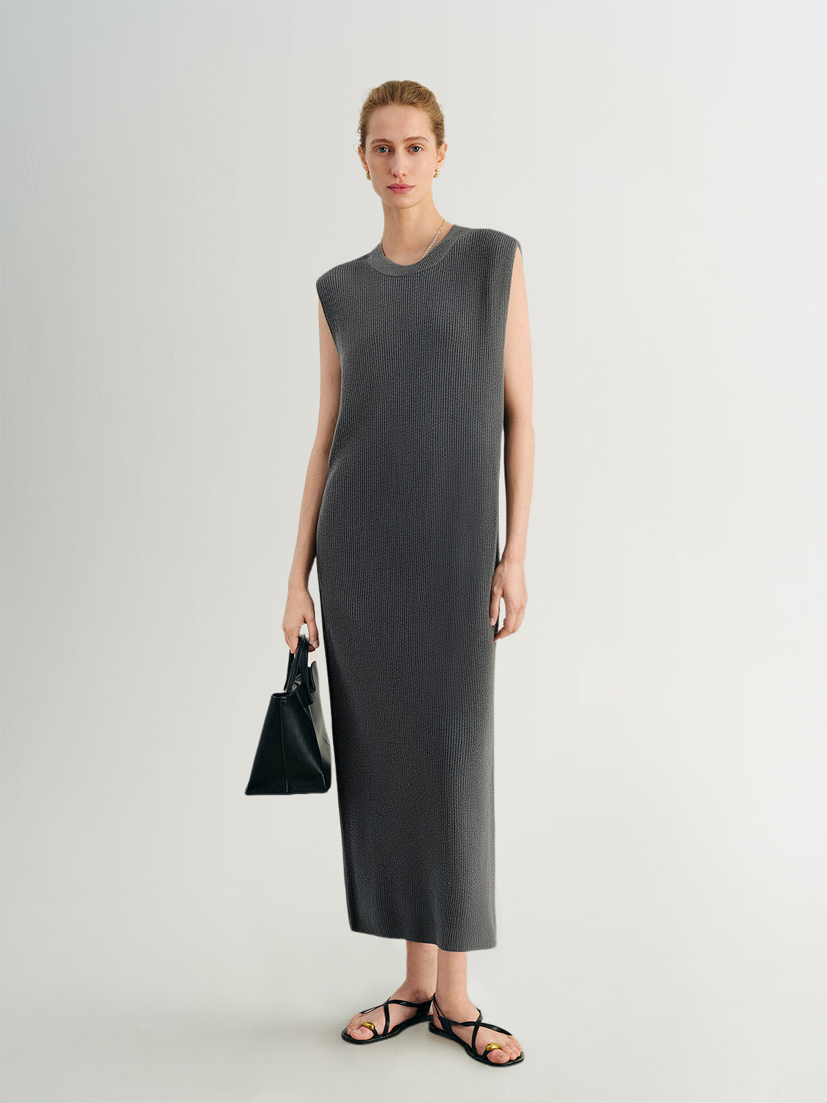 Sleeveless Wool-Blend Knit Dress