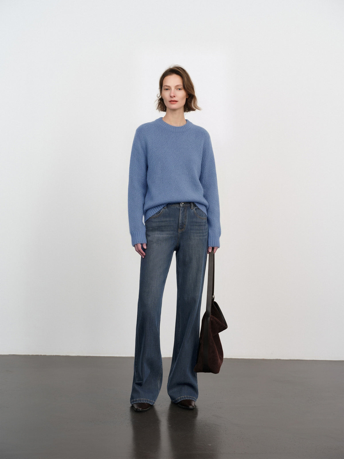 Lightweight Cashmere-Silk Crewneck Sweater