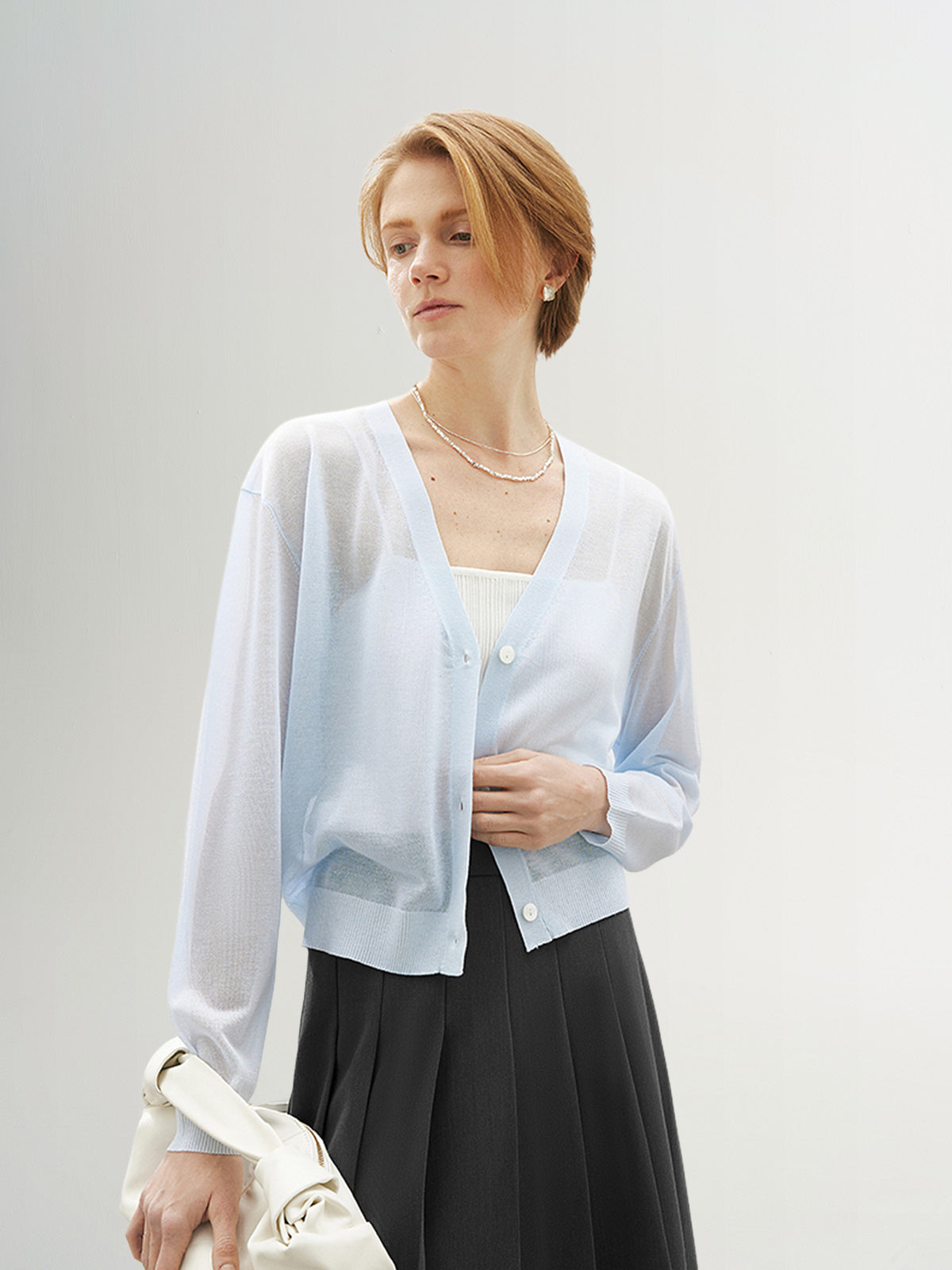 V Neck Knit Cardigan