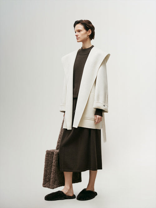 Load image 1 in gallery view. Oversized Hood Wool Coat - MEILLEUR MOMENT OFFICIAL STORE NEW YORK 