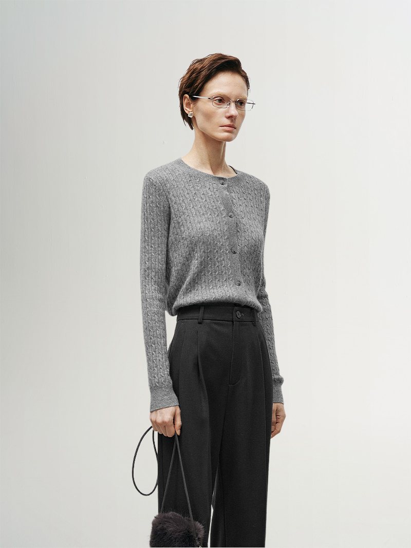 Rib Cashmere Cardigan - MEILLEUR MOMENT OFFICIAL STORE NEW YORK 