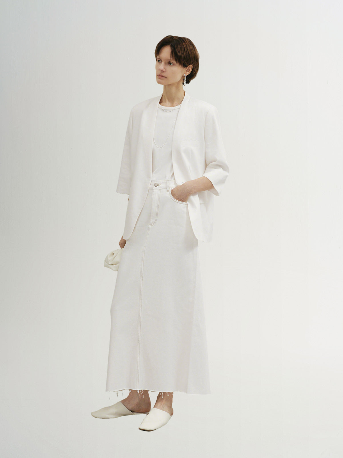 Quarter Sleeves Lyocell Blazer