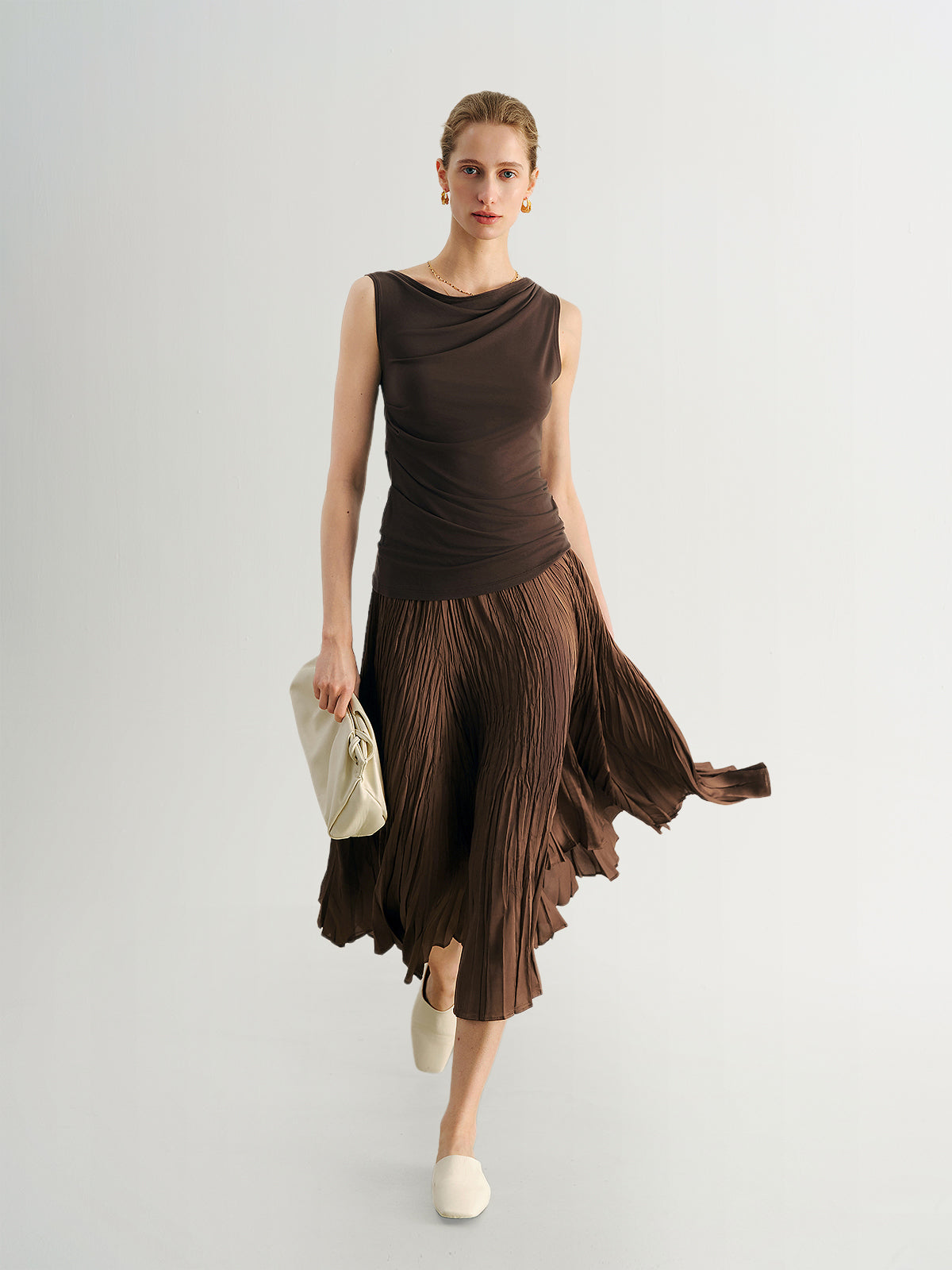 The Classic Accordion Midi Skirt