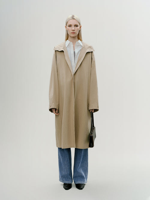 Load image 1 in gallery view. Cotton Hooded Rain Coat