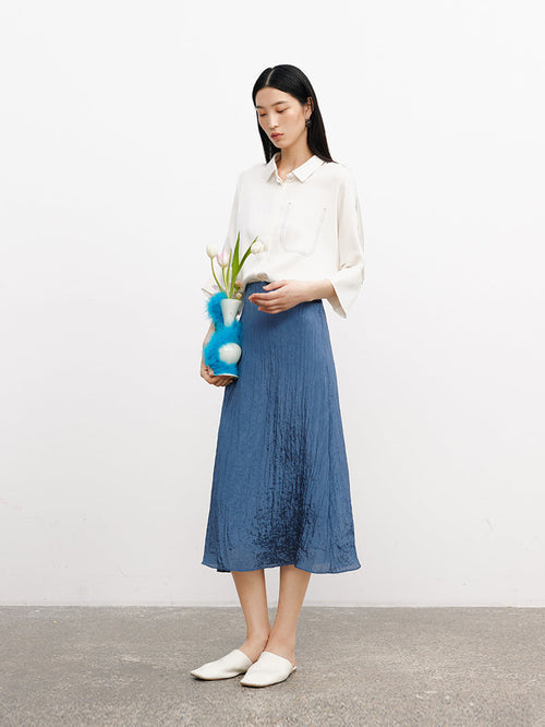 Load image 1 in gallery view. Short Sleeved Silk Shirt