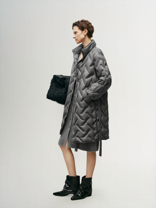 Load image 1 in gallery view. Midi Quilted Down Jacket - MEILLEUR MOMENT OFFICIAL STORE NEW YORK 