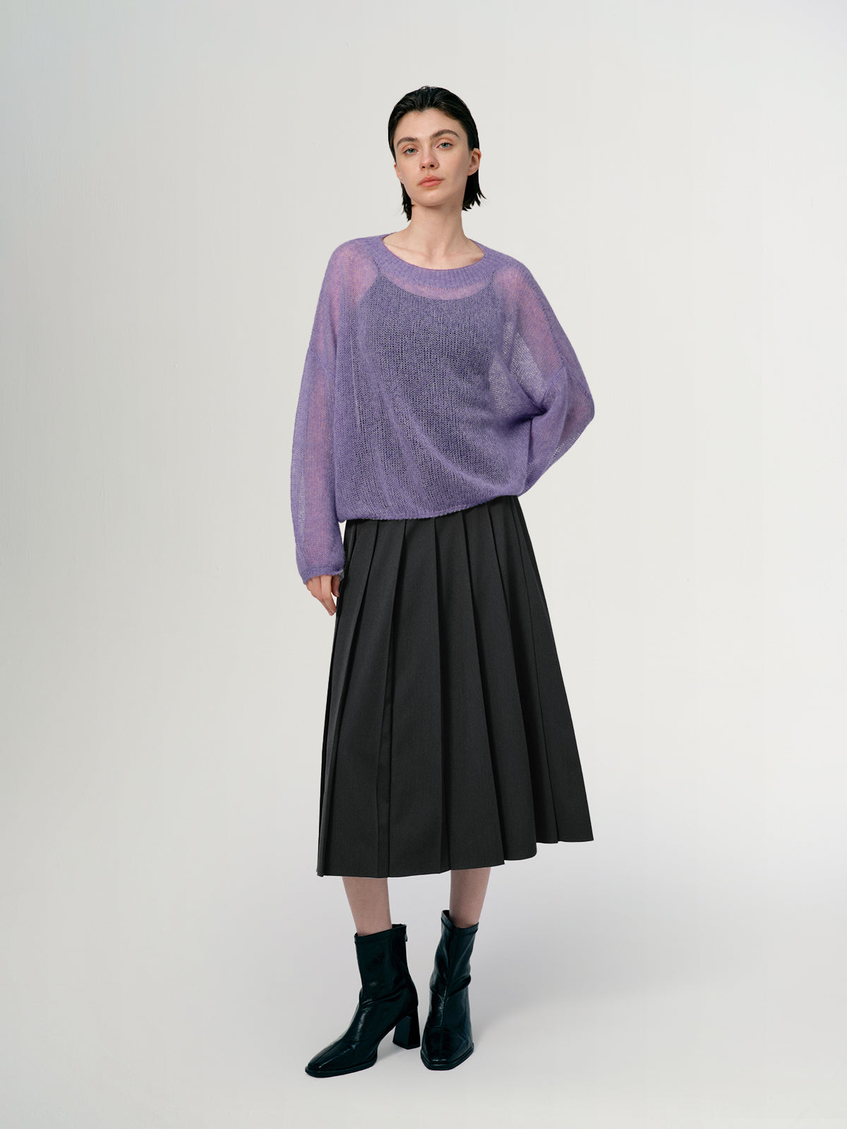 Cashmere-Silk Relaxed Pullover Sweater