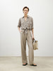Polo Neck Tie-Front Blouse