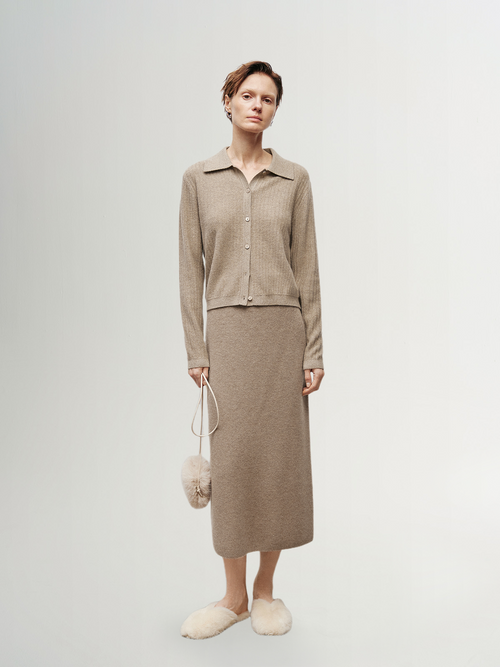 Load image 1 in gallery view. Polo Ribbed Cashmere Cardigan