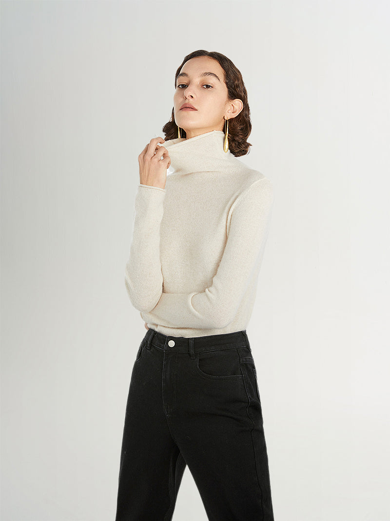 Beige Slim Fit Cashmere Sweater 599A133003Q