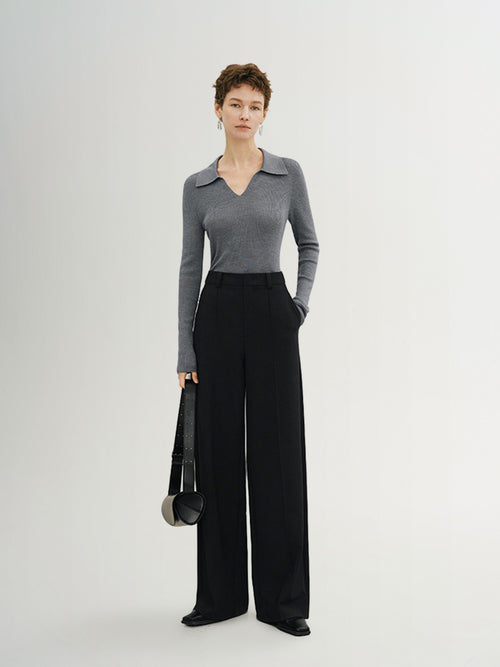 Load image 1 in gallery view. Straight-Fit High-Waist Trousers