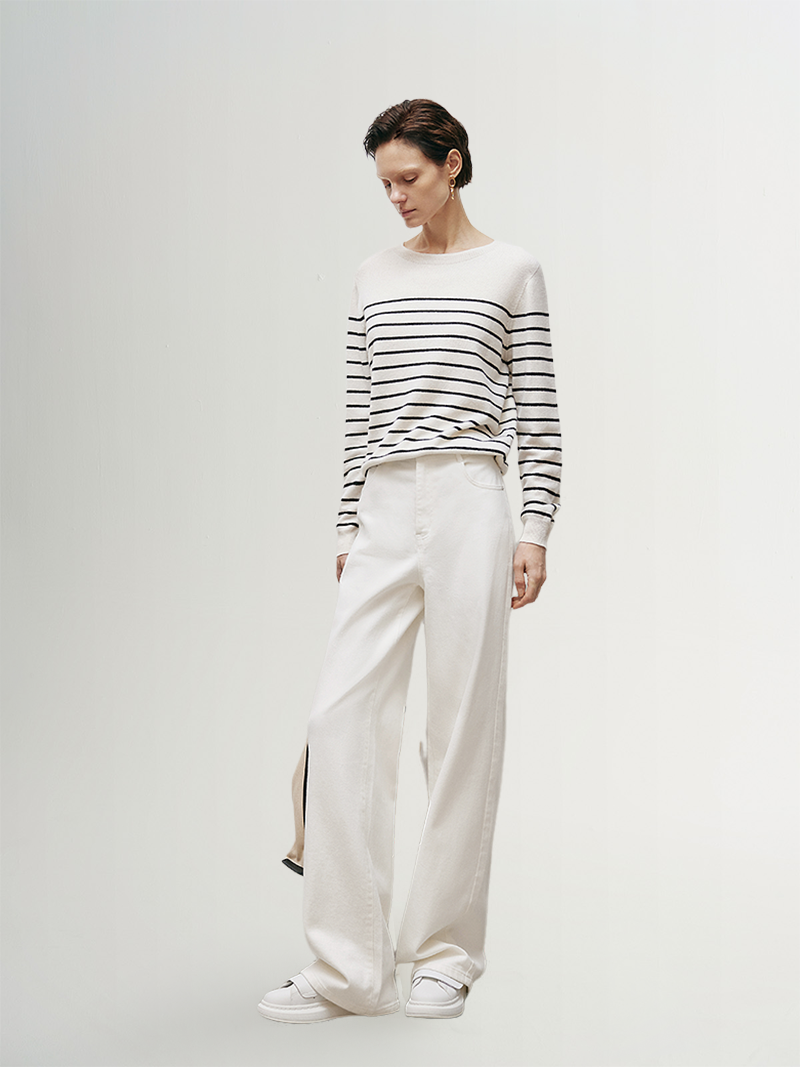 Striped Cashmere Sweater - MEILLEUR MOMENT OFFICIAL STORE NEW YORK 