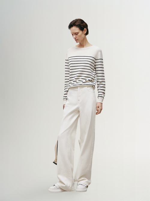 Load image 1 in gallery view. Striped Cashmere Sweater - MEILLEUR MOMENT OFFICIAL STORE NEW YORK 