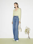 Cotton Middle Waist Wide Leg Jeans