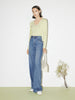 Cotton Middle Waist Wide Leg Jeans