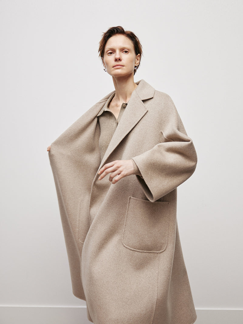Luxury Pure Cashmere Wrap Coat
