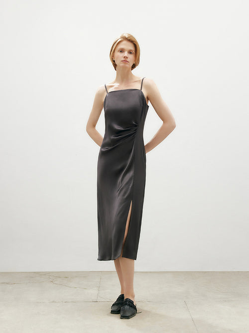 Load image 1 in gallery view. Draped Acetate Slip Dress