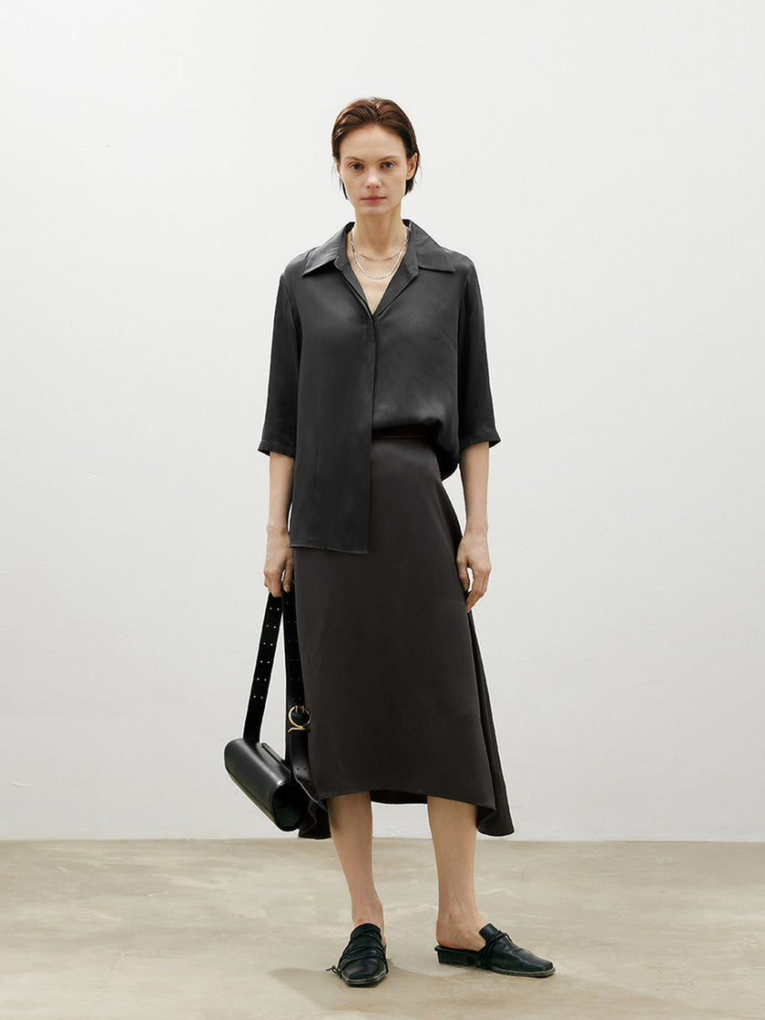 Pure Silk Half-Sleeve  Shirt