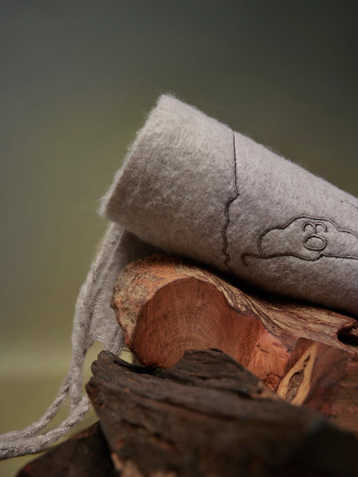 Off-White Animal Print Wool Blend Scarf