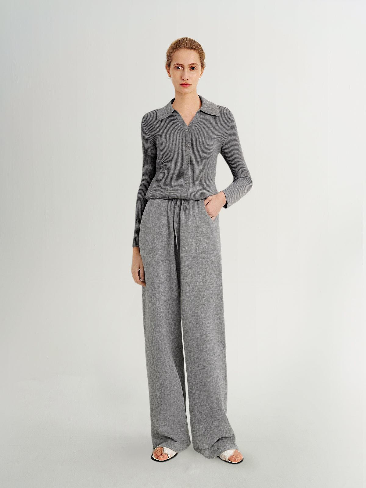 Gray Knit Trousers