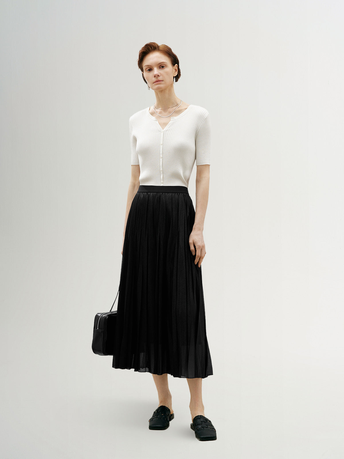 Pleated Maxi Skirt