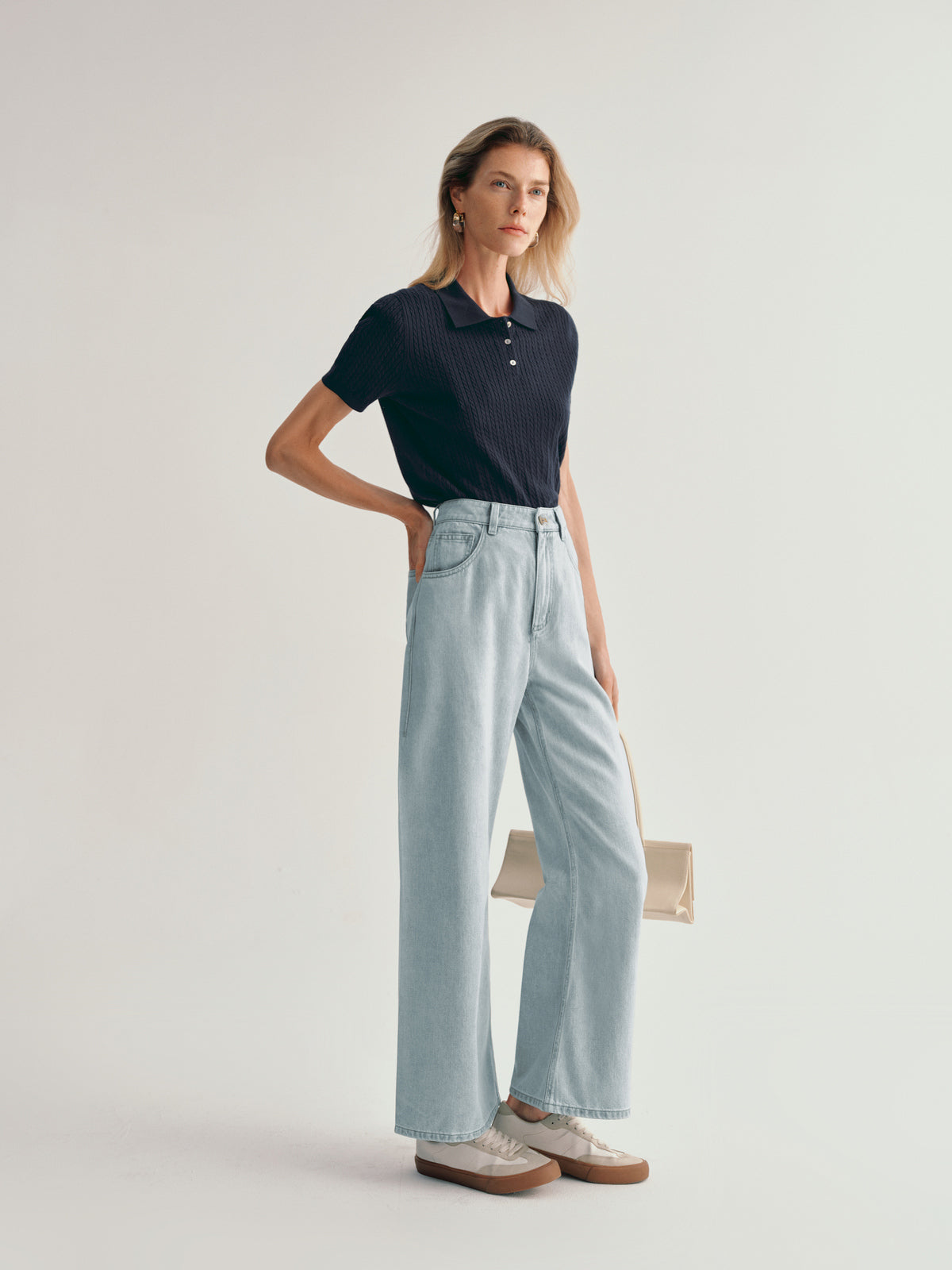 Ribbed-Knit Polo Shirt