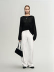 Cashmere-Silk Relaxed Pullover Sweater