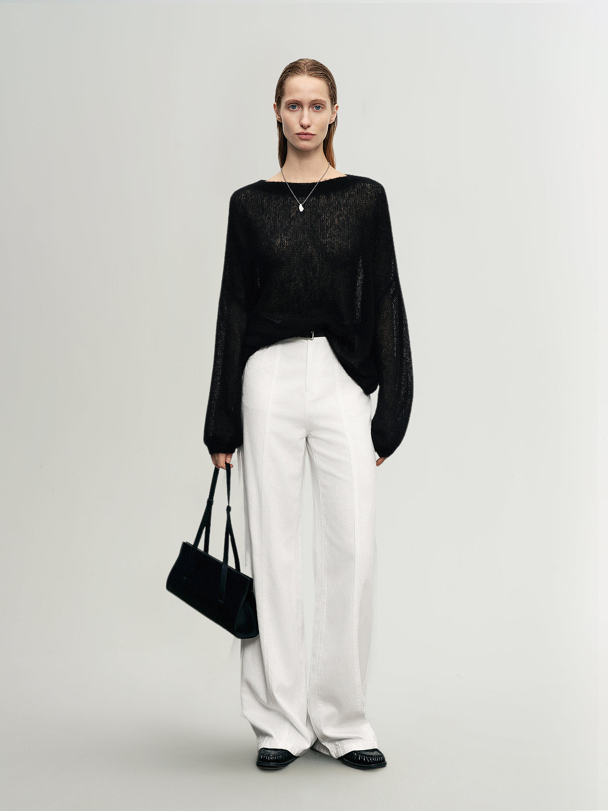 Cashmere-Silk Relaxed Pullover Sweater