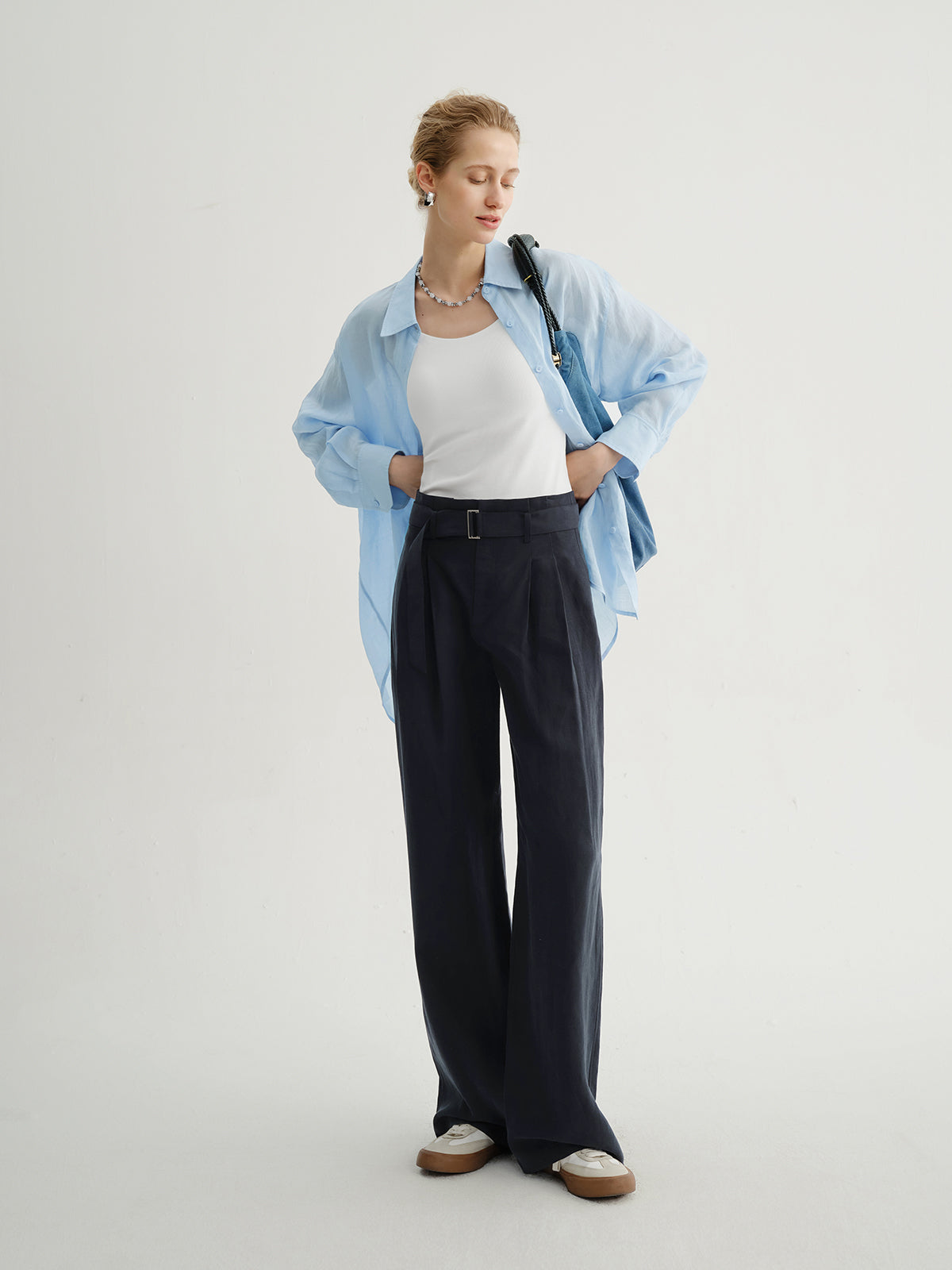 MEILLEUR MOMENT Lyocell Pants – On Model