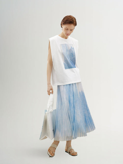 Load image 1 in gallery view. Monet Ombre Pleated Maxi Skirt