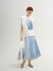 Monet Ombre Pleated Maxi Skirt