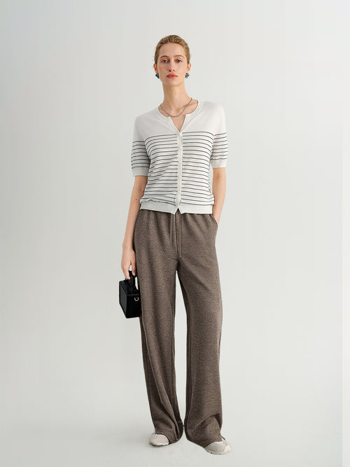 Load image 1 in gallery view. Brown Drawstring Pants