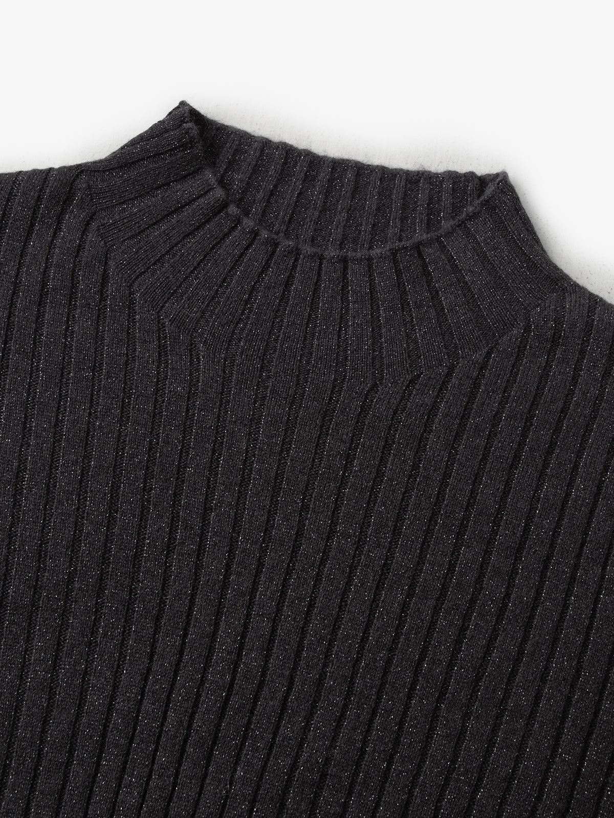 Mock Neck Shift Wool Jersey Dress