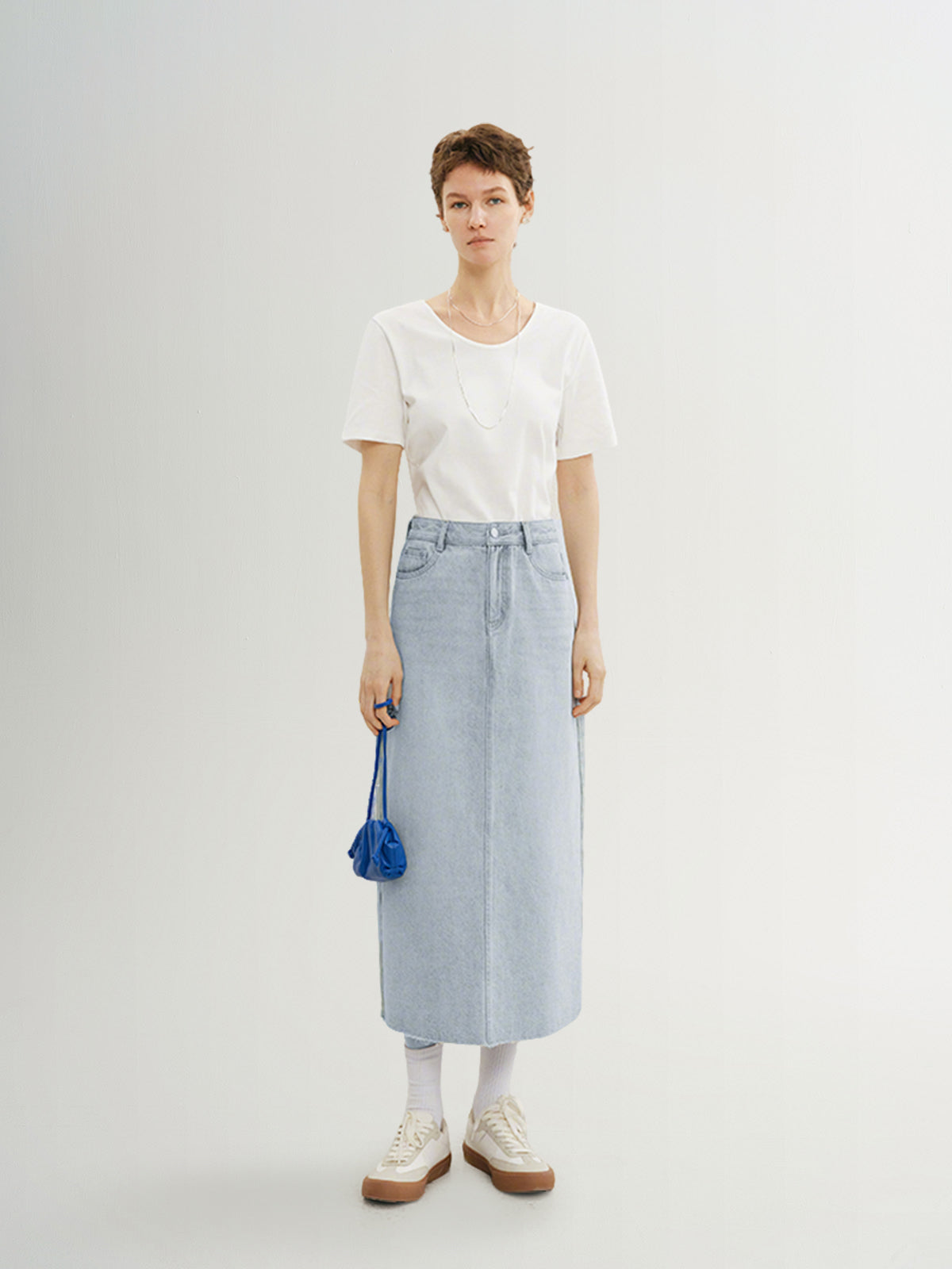 Denim Midi Skirt