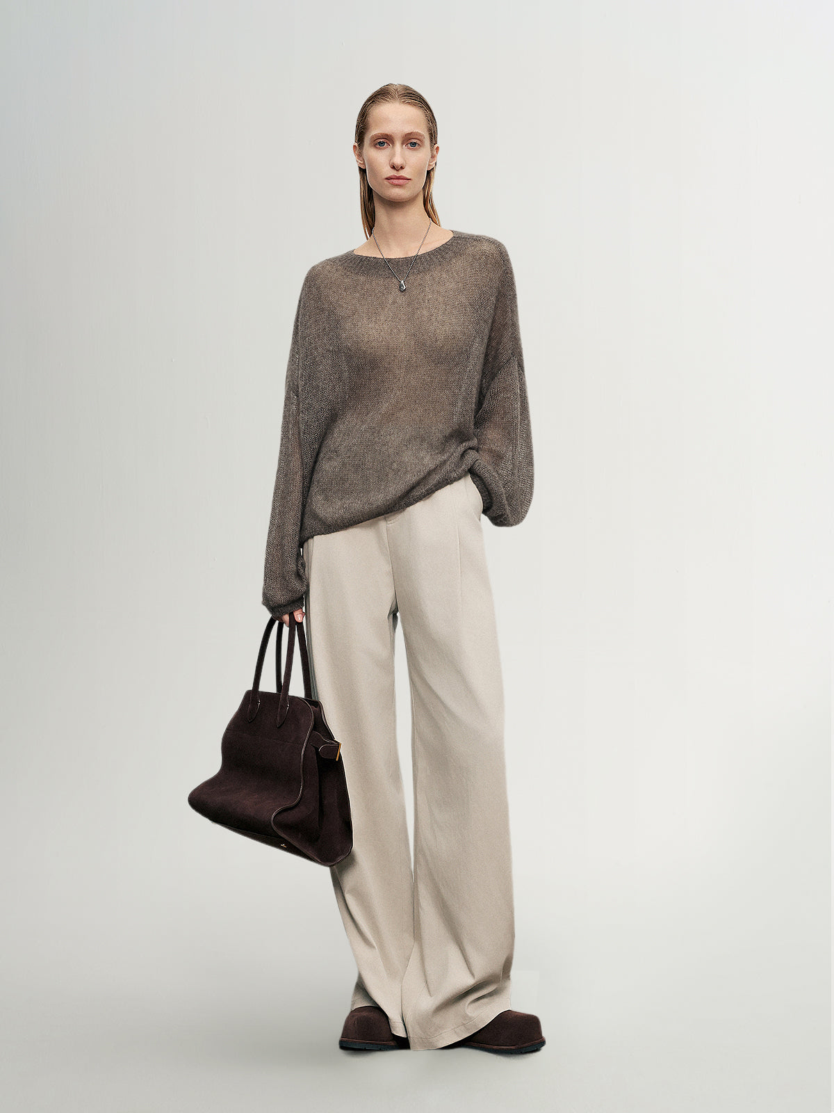 Cashmere-Silk Relaxed Pullover Sweater