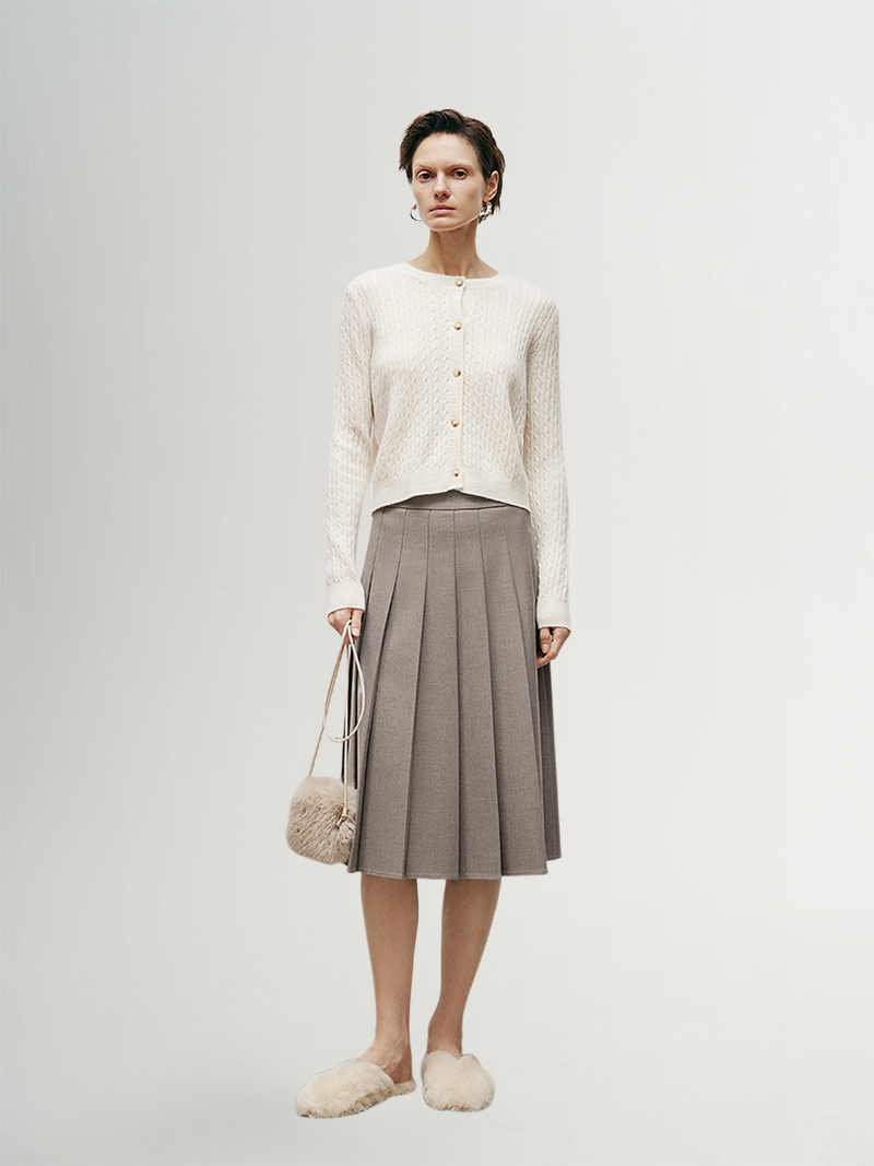 Cable Knit Cashmere Cardigan - MEILLEUR MOMENT OFFICIAL STORE NEW YORK 