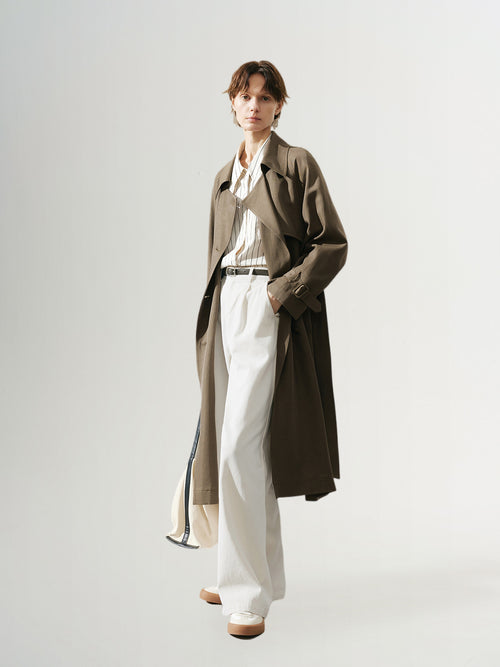 Load image 1 in gallery view. Acetate Lyocell Trench Coat