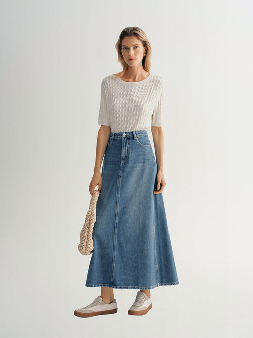 Load image 1 in gallery view. Cable Knit Top
