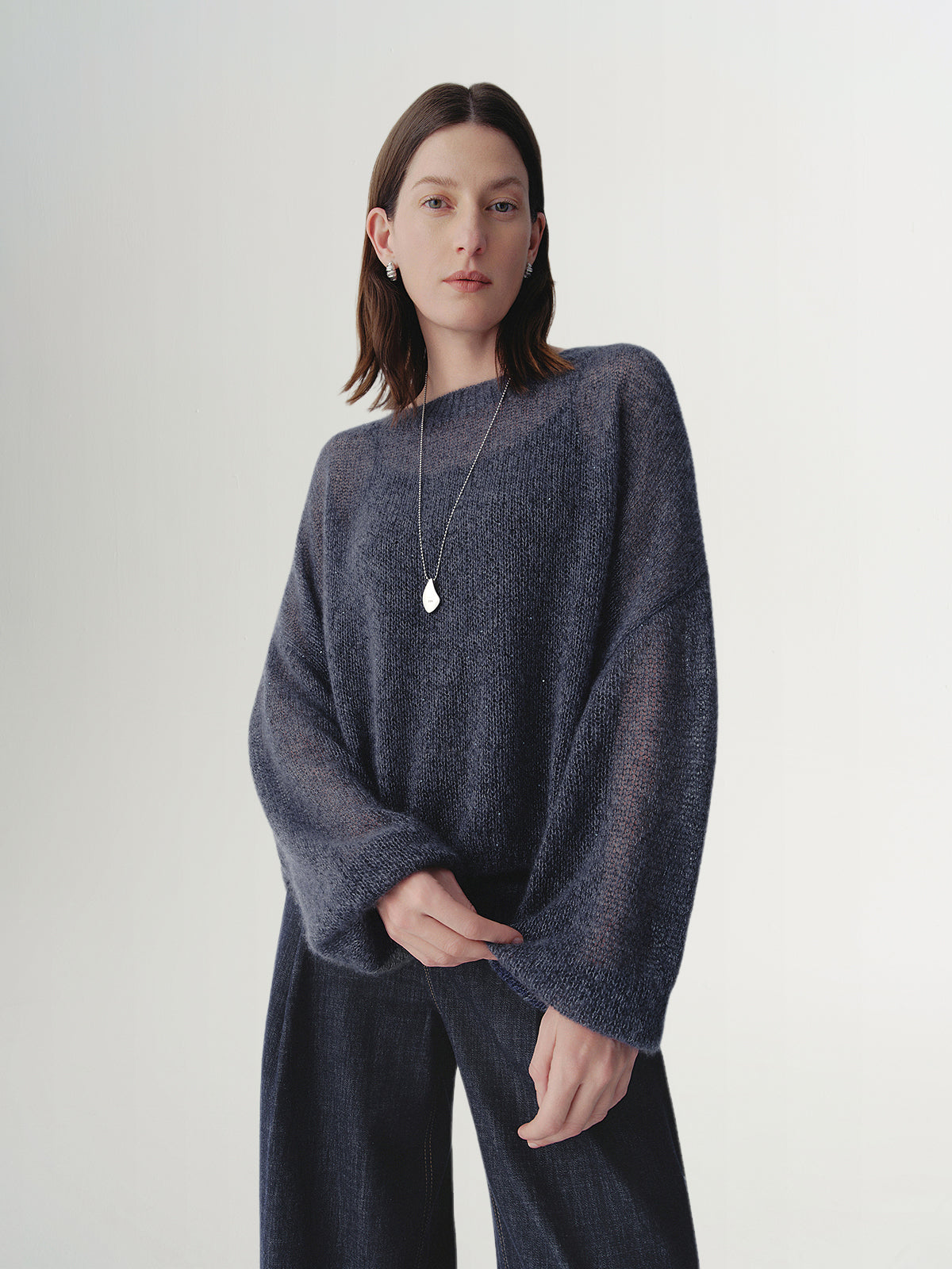 Cashmere-Silk Relaxed Pullover Sweater