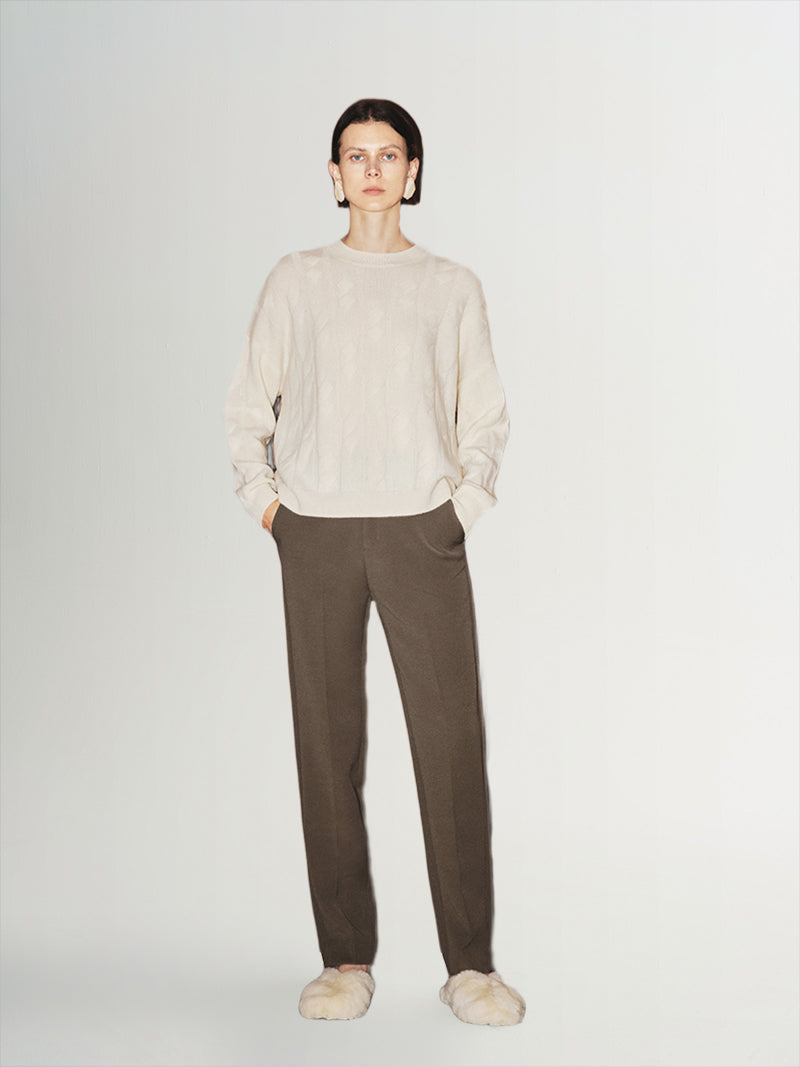 Cable Knit Pure Cashmere Sweater