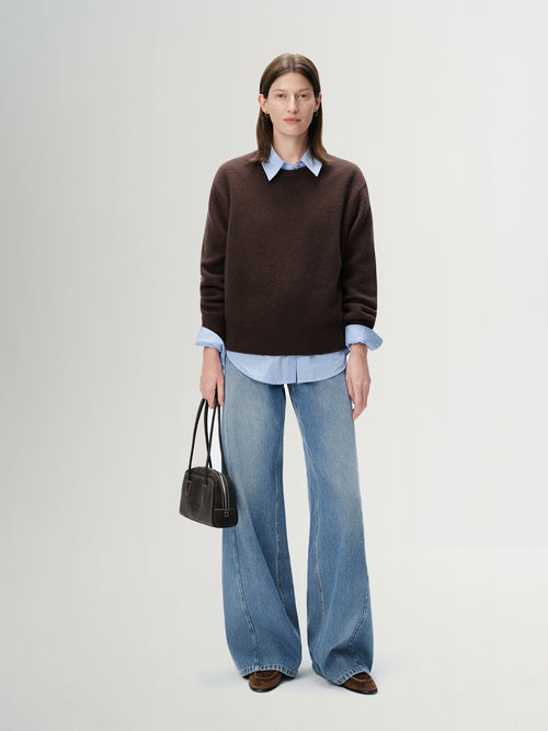 Load image 1 in gallery view. Wool Cashmere Blend Back Animal Graphic Sweater