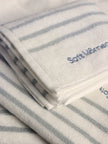 Cotton Gray & White Striped Towel and Bath Set