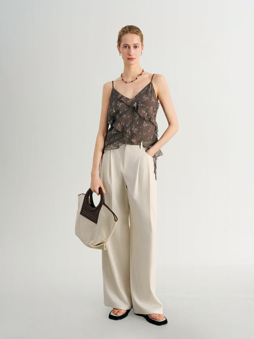 Load image 1 in gallery view. Ruffled V-Neck Printed Cami