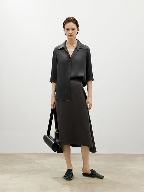 Load image 1 in gallery view. Flowy Acetate Skirt