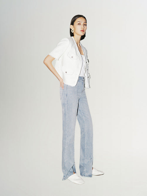 Load image 1 in gallery view. V Neck Short Jacket