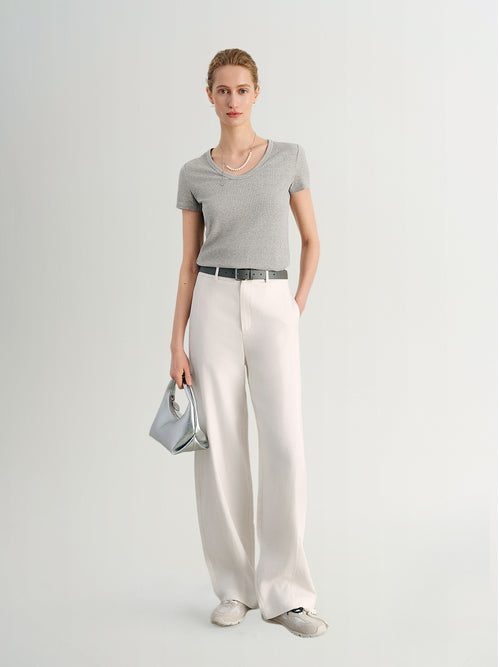 Load image 1 in gallery view. Ribbed Short Sleeve Top