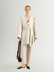 Oatmeal Wool Belted Midi Coat